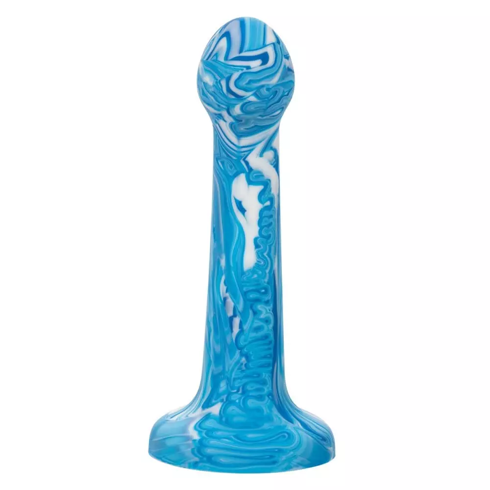 Twisted Love 6" Twisted Bulb Tip Silicone Probe In Blue/White